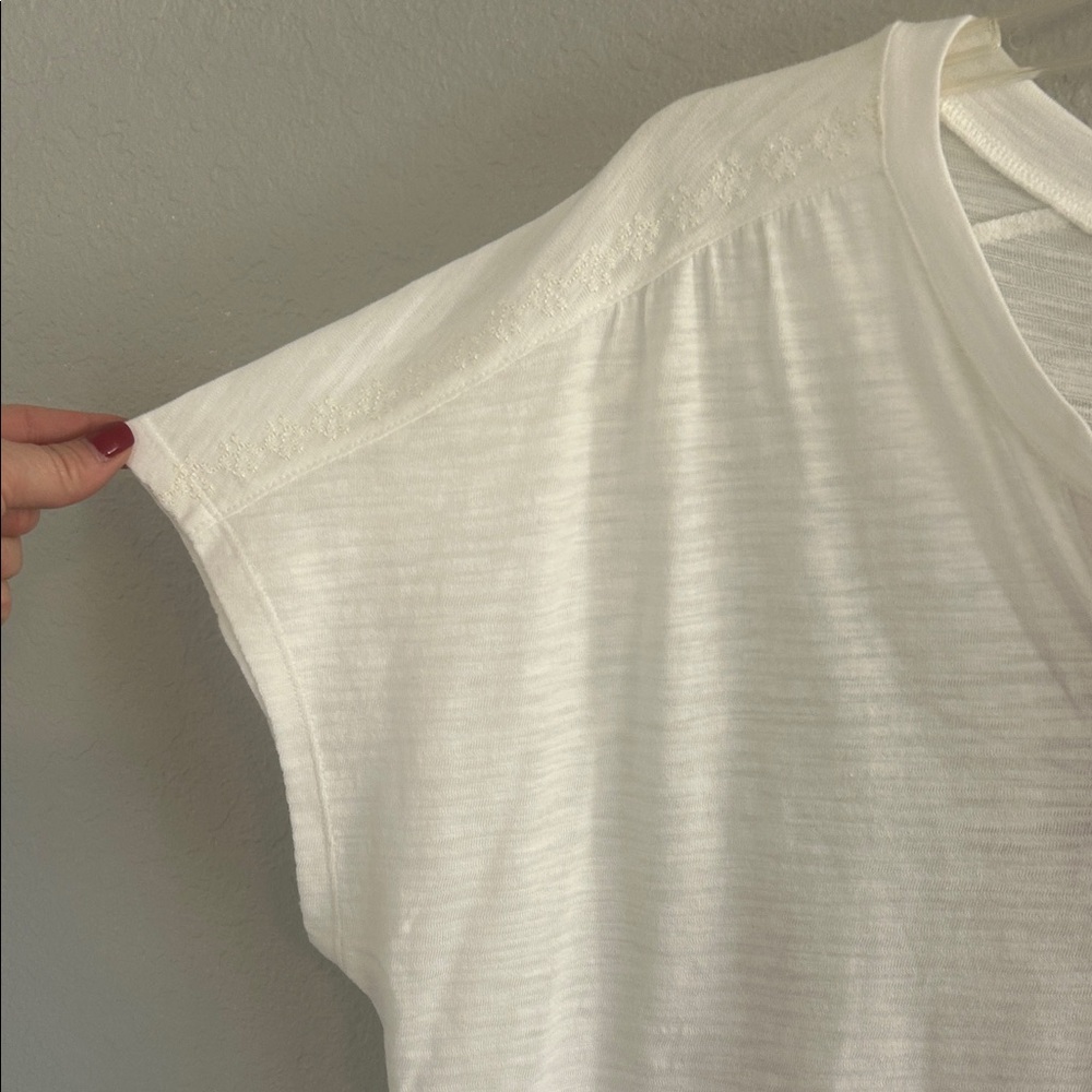 Classic White Short Sleeve Henley Women's Tee - Picture 4 of 9